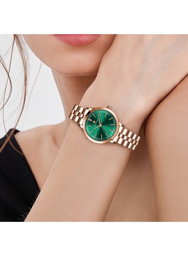 سافيرو ساعة سافيرو النسائية الفاخرة بسوار من الفولاذ المقاوم للصدأ، وحركة كوارتز بمؤشر، ومقاومة للماء حتى 5 ATM، هدية مثالية للنساء. - Image 2